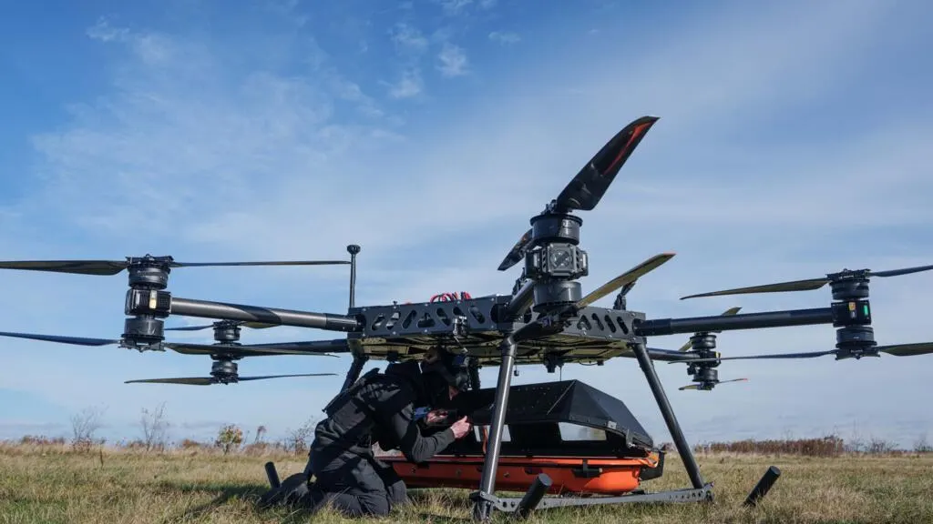 Image accompanying: Ukraine deploys drone to airlift wounded soldier in 'world-first' operation