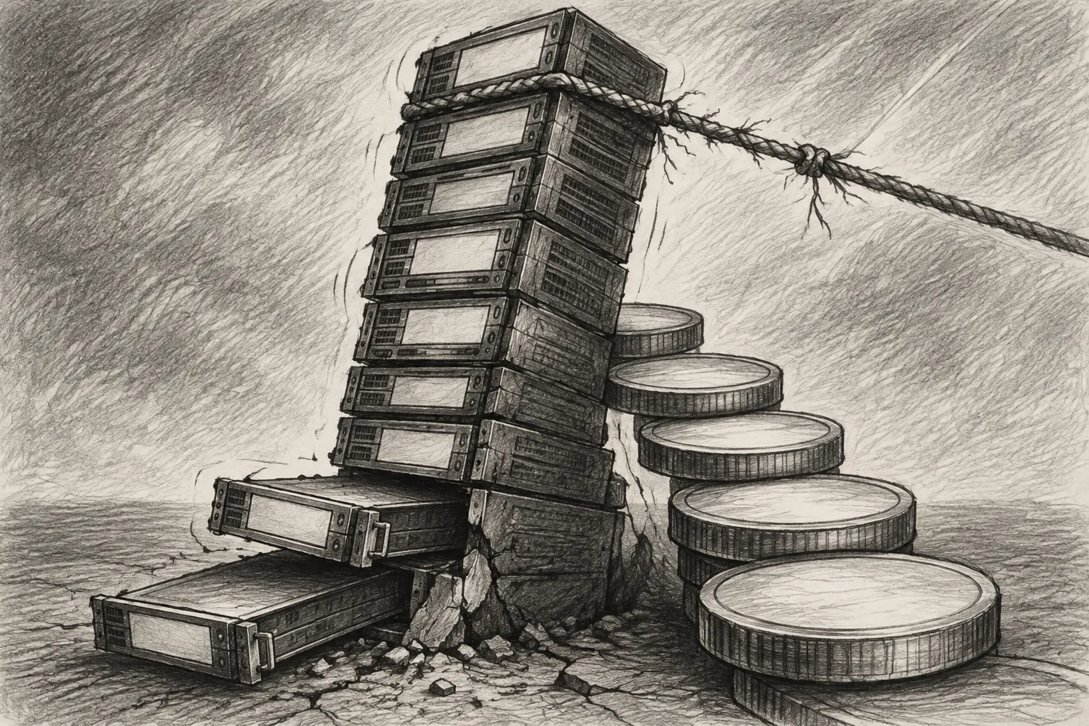 Image accompanying: Market selloff, rising rates test AI data centre deal boom