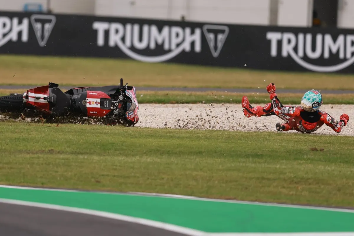 Image accompanying: MotoGP Australian GP: Marquez takes pole in wet qualifying despite crash