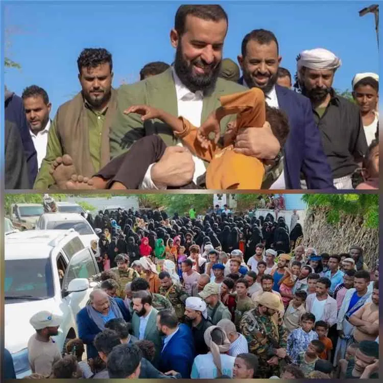صورة مرافقة للخبر: وزير الدولة ومحافظ أبين يتفقدان مخيمات النازحين في منطقة القرنعة بمديرية خنفر
