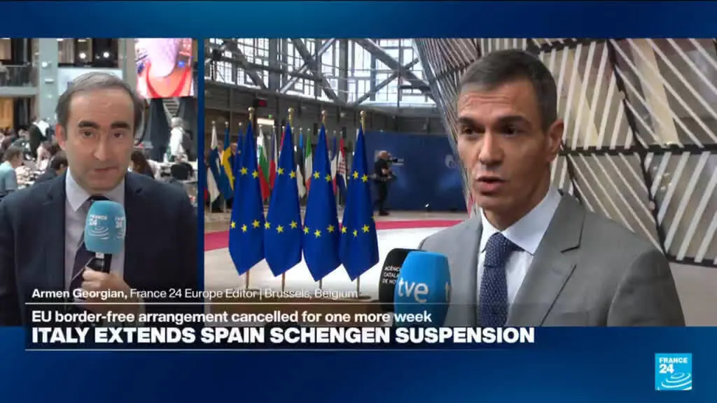 Image accompanying: Italy prolongs Schengen suspension with Spain, talks loom