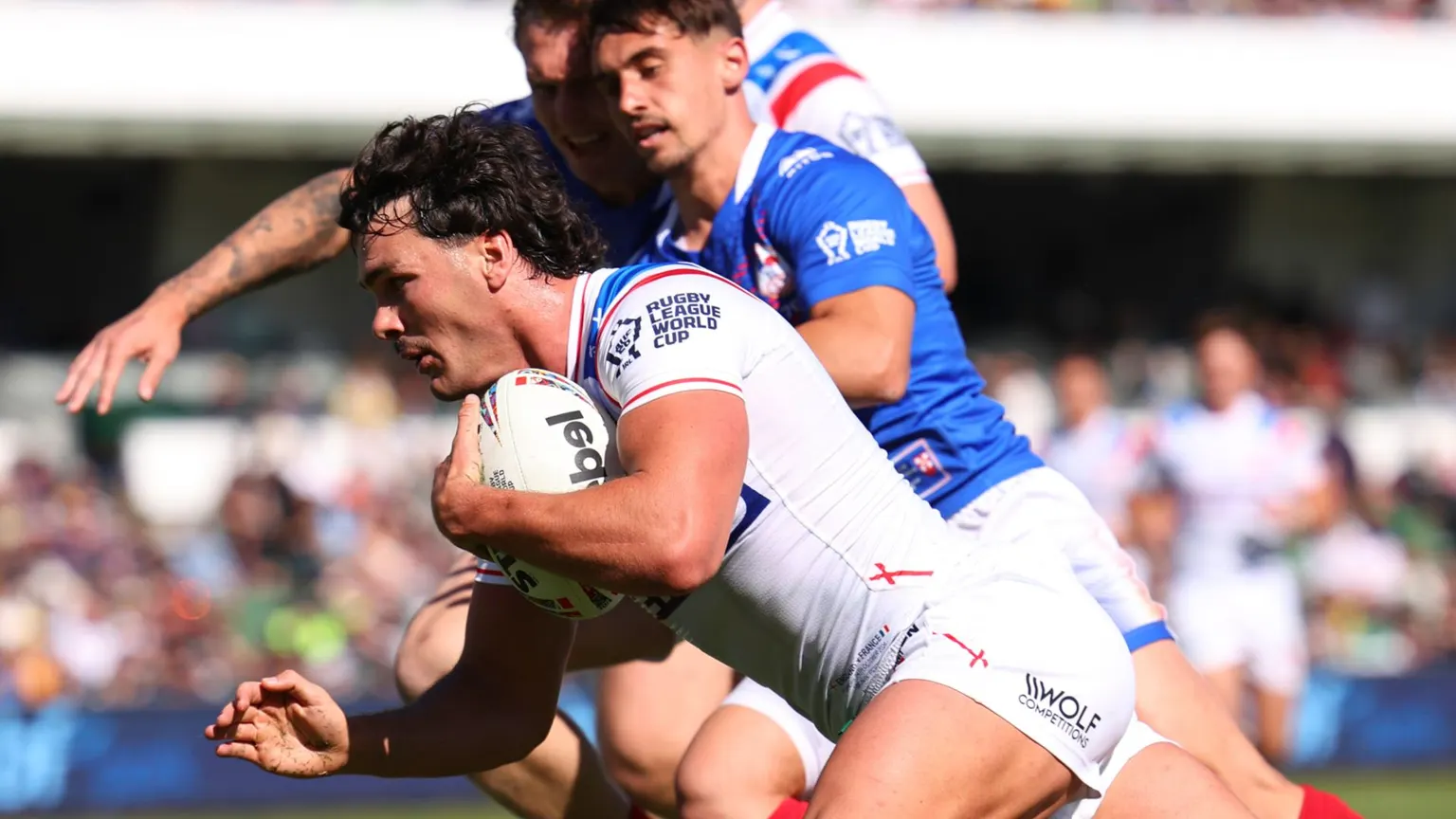 Image accompanying: England crush France to remain in hunt for World Cup semi-final spot