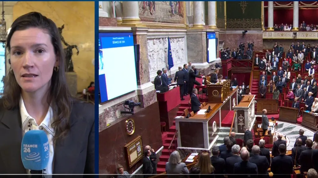 Image accompanying: France: Lawmakers hold a minute of silence for Pengo Bossio Wangi, victim of racist attack