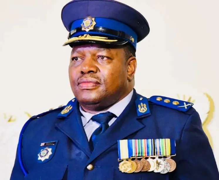 Image accompanying: South African police chief to return to work after suspension lifted