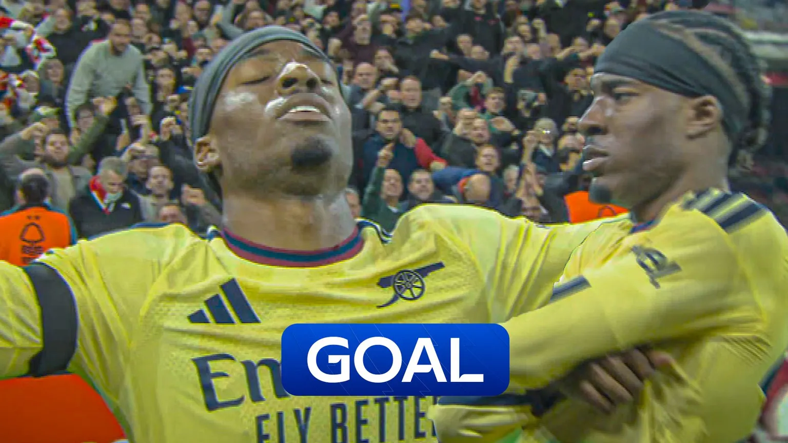 Image accompanying: Arsenal breakthrough! Madueke's deflected strike sees visitors in front