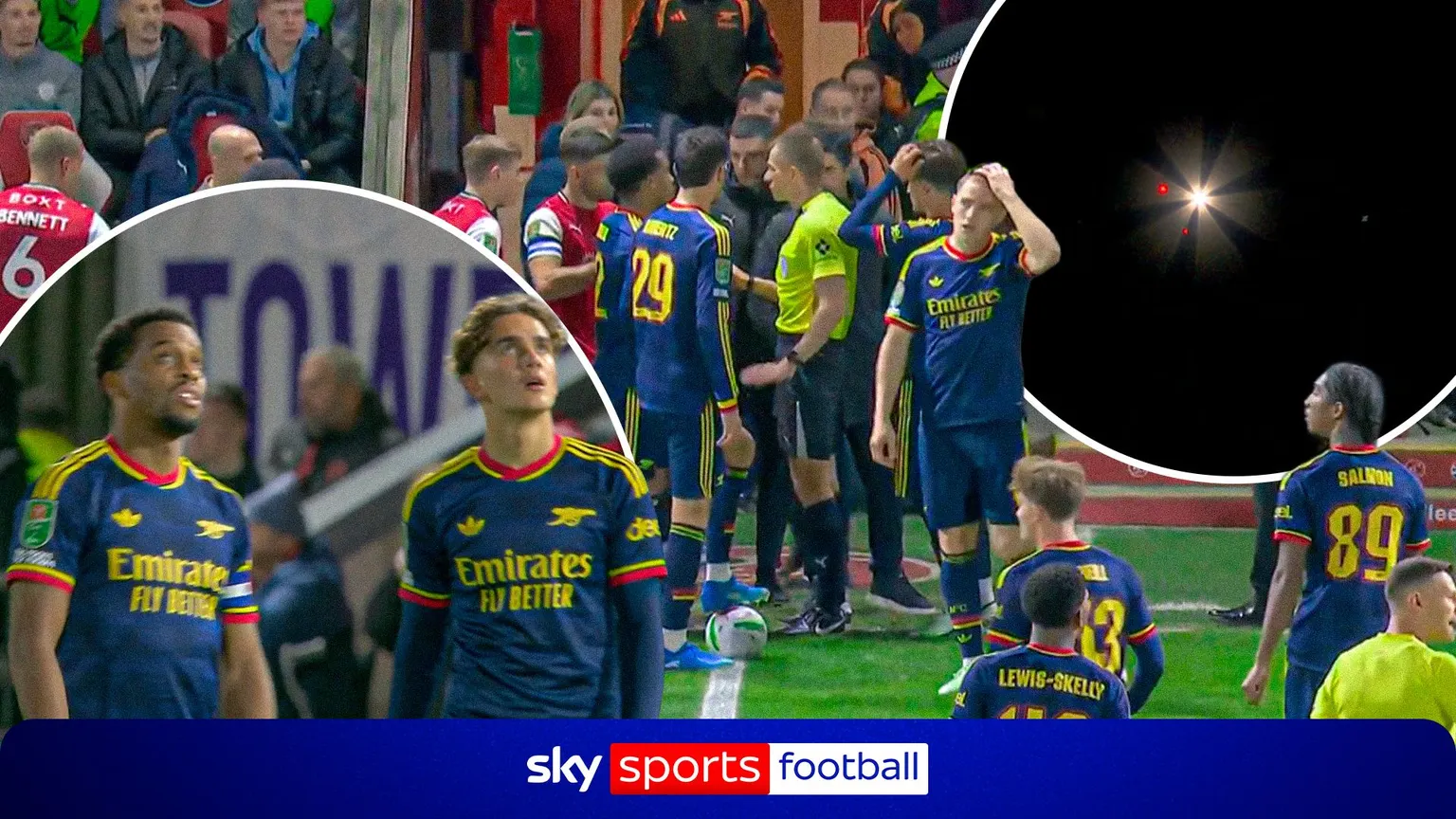 Image accompanying: Bizarre scenes! Drone stops play two minutes into Fleetwood-Arsenal tie