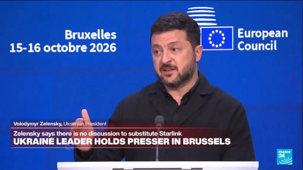 Image accompanying: REPLAY: Ukraine's Zelensky holds presser in Brussels