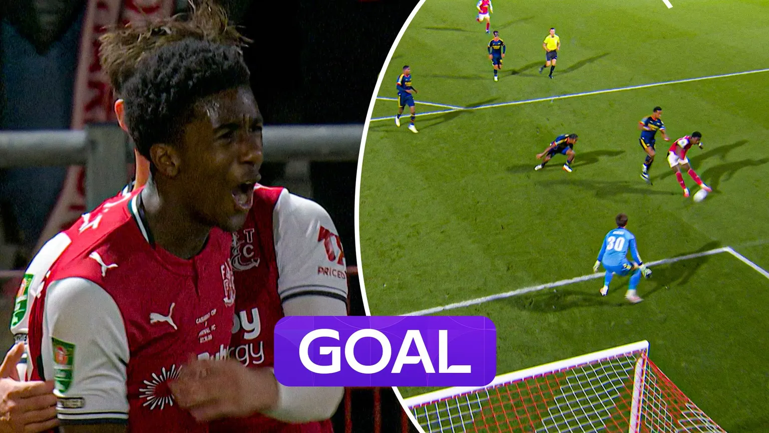 Image accompanying: 'Fleetwood's fantasy moment!' - Loupalo-Bi goal STUNS Arsenal with shock lead