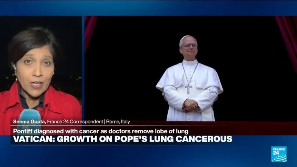 Image accompanying: Pope Leo has cancerous growth removed in lung operation